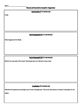 Preview of Personal Narrative Graphic Organizer