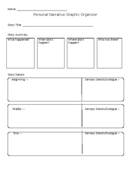 Personal Narrative Graphic Organizer by Ancient Civ with Lara | TpT