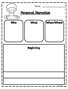 Personal Narrative Graphic Organizer - FREEBIE by The SPED Fairy