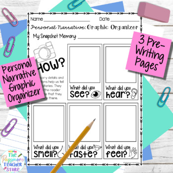 Preview of Personal Narrative Graphic Organizer Worksheets | Pre-Writing Process