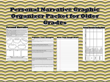 Preview of Personal Narrative Graphic Organizer with Rubric for Older Grades
