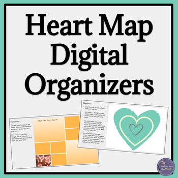 Preview of Personal Narrative Graphic Organizers Heart Mapping Brainstorming Activity