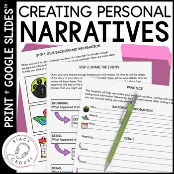 Preview of Personal Narrative Graphic Organizer Speech Therapy Story Lesson & Practice
