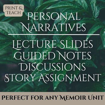 Preview of Personal Narrative Lesson for ANY Memoir Unit