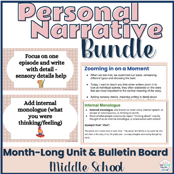 Preview of Personal Narrative Lessons, Activities, & Unit and Bulletin Board Bundle