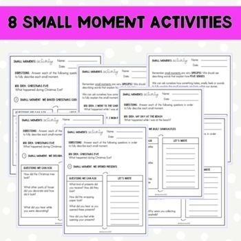 Personal Narrative Paragraph Writing Activities by A1academics | TPT