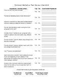 Personal Narrative Peer Review Checklist