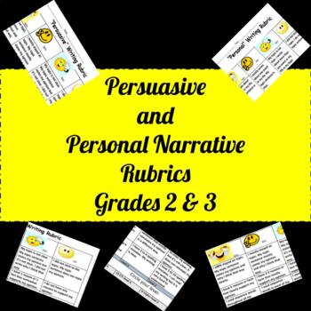 Preview of Student Friendly Personal Narrative/Persuasive Opinion Writing Rubric