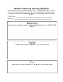 Personal Narrative Planning Template