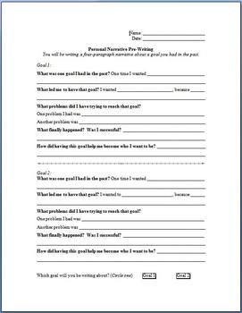 Personal Narrative Pre-Writing and Peer Editing by Stephanie Grotbeck
