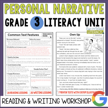 Preview of Personal Narrative Reading & Writing Workshop Lessons & Mentor Texts - 3rd Grade