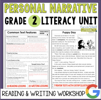 Preview of Personal Narrative Reading & Writing Workshop Lessons & Mentor Texts - 2nd Grade