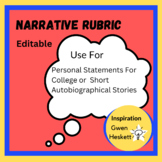 Personal Narrative Rubric -Editable!