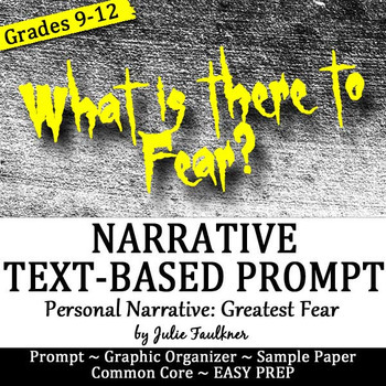Preview of Narrative Writing Prompt Pack, Personal Narrative: Fear