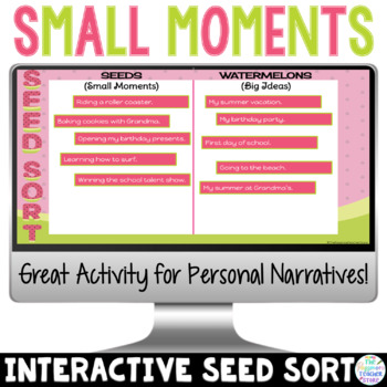 Preview of Personal Narrative Small Moment Watermelon Seed Sort
