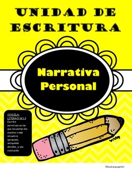 Preview of Personal Narrative Writing Unit (Spanish)