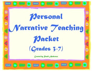 Preview of Personal Narrative Teaching Packet