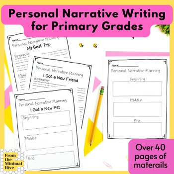 Preview of Personal Narrative Writing Unit Templates and Posters for 2nd Grade