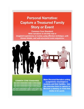 Preview of Personal Narrative Writing:  A Treasured Family Folktale and Oral History