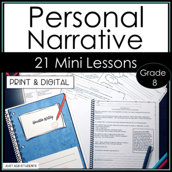 Preview of Personal Narrative Writing Common Core Mini Lessons Grade 8 