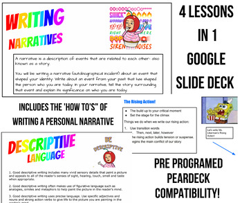 Preview of Personal Narrative Writing: Google Slide Set 