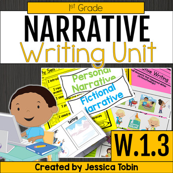 Preview of Narrative Writing Graphic Organizer, Prompts, Lessons, Personal Narrative W.1.3
