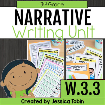 Preview of Narrative Writing Graphic Organizer, Prompts, Lessons, Personal Narrative W.3.3