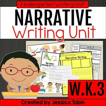 Preview of Narrative Writing Kindergarten, Personal Narrative, Writing Prompts & Unit W.K.3