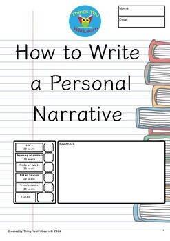 Preview of How to Write a Personal Narrative (The Writing Process)