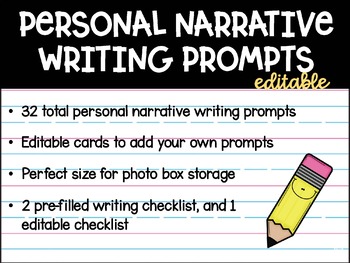Preview of Personal Narrative Writing Prompts