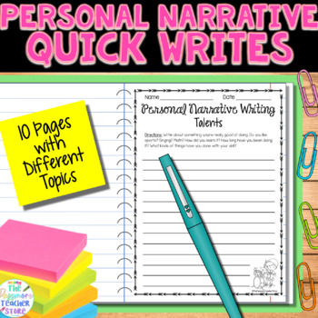 Preview of Personal Narrative Writing Quick Writes Journal Prompts