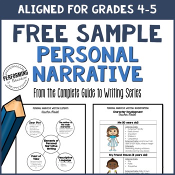Preview of Personal Narrative Writing Sample Grades 4-5 (From the Complete Guide Resource)