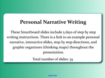 Preview of Personal Narrative Writing Slides
