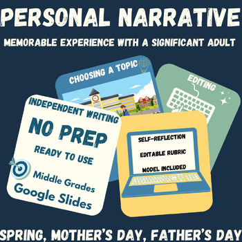 Preview of Personal Narrative Writing Spring Mother's, Father's, or any Day No Prep MS