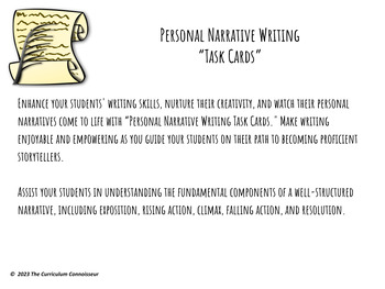 Preview of Personal Narrative Writing Task Cards