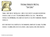 Personal Narrative Writing Task Cards