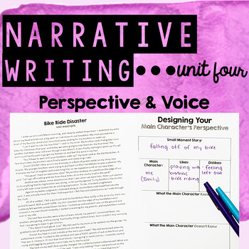 Preview of Personal Narrative Writing - Unit Four - Creating Point of View & Voice