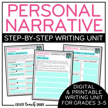 Preview of Personal Narrative Writing Unit | Print & Digital | Google Slides
