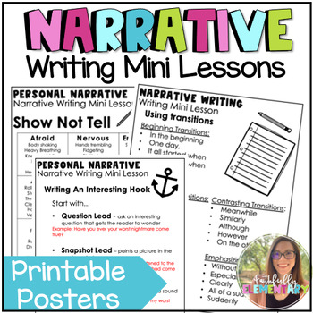 Personal Narrative Writing Unit Upper Elementary by Faithfully Elementary