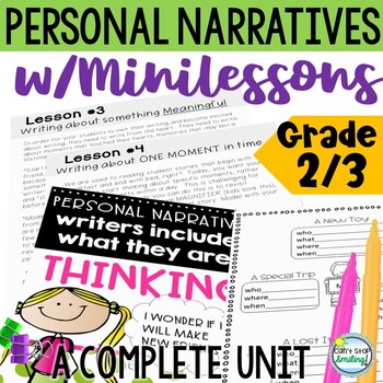 Preview of Personal Narratives 2nd Grade 3rd Minilessons Small Moments Writing Lessons