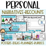 Personal Narratives Recount Posters Planners and Rubrics