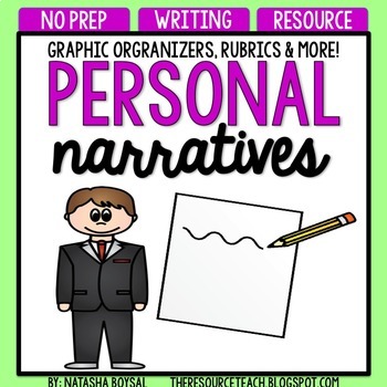 Preview of Personal Narratives (graphic organizers, anchor charts, rubrics and more!)