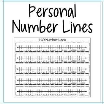 printable number lines 1 30 teaching resources tpt