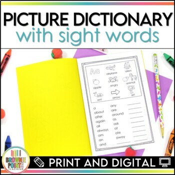 Preview of Personal Picture Dictionary with Sight Words | Print and Digital