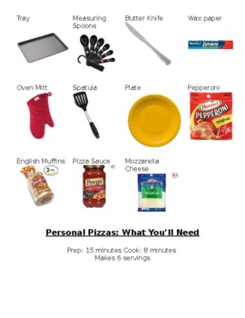 Preview of Personal Pizza Visual Recipe Guide for Life Skills Cooking Class