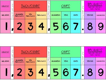 Preview of Personal Place Value Charts