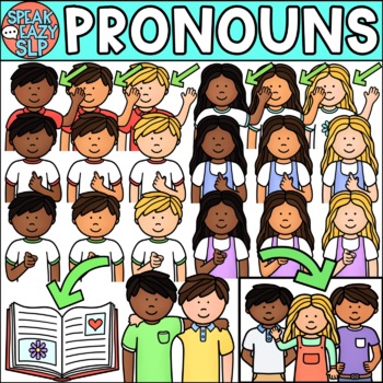 Preview of Personal + Possessive Pronouns Clip Art • SpeakEazySLP