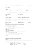 Personal Profile Form for Students