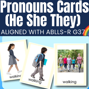 Preview of Personal Pronoun Photo Cards He She They Aligned with ABLLS-R G37