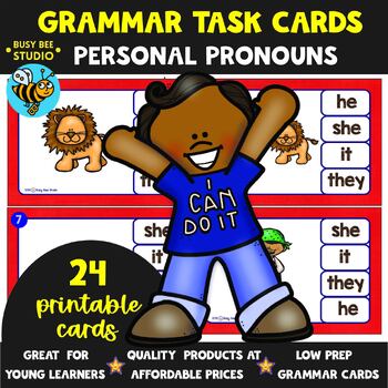 Preview of Personal Pronouns Grammar Task Cards